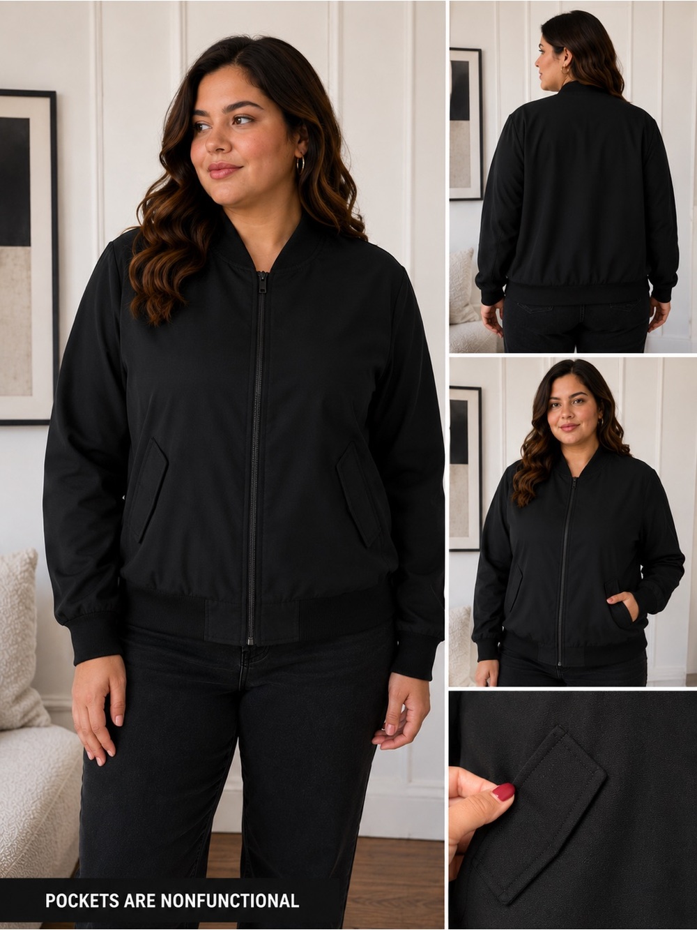 Woman’s Black Bomber Jacket